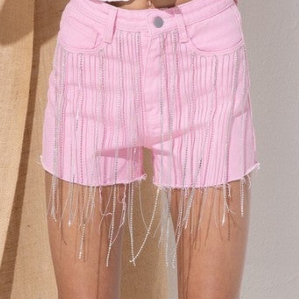 Pink Beaded Women's Shorts